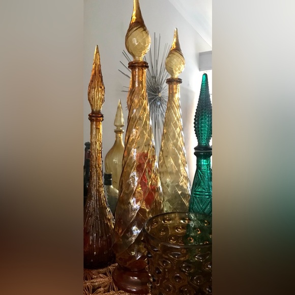 🧞‍♀️💛 Extra Tall Vintage Mid Century Empoli Genie Bottle Made in Italy 1960s - Picture 8 of 14